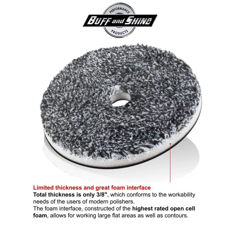 Buff and Shine وسادة ميكروفايبر URO-Fiber من بوف وشاين لتلميع السيارات، القطع، التلميع، الشمع، والتلميع - متوافقة مع أجهزة التلميع ذات الحركة الطويلة، الحركة العالية، الحركة المزدوجة، والدوارة العشوائية - 5 بوصة (6 وسادات) - Image 3